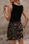 New Season Women's Strappy Square Collar Top Viscose Bottom Patterned Short Single Jersey Dress - 4
