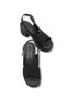 Mira Fia Women's Heeled Sandals 0012707 Black Leather Textured - 3