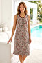 Women's Shawl Pattern Zero Sleeve Viscose Dress Pajamas 40121-1368 Milky Coffee - 4