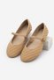 Women's Round Toe Strappy Knitted Pattern Mary Jane Casual Ballerinas Avinel Camel - 5