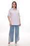 Plus Size 100% Cotton Embroidered Detailed Striped Shirt Stylish and Comfortable - 2