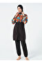 Women's Quick-Drying Water-Repellent Fabric Zippered Fully Covered Hijab Swimsuit - 5