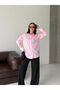 Pink Striped Shirt with Lace Detail