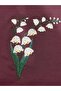 Tshirt Embroidered with Müge Flowers - Combed Cotton - Burgundy - 4