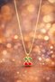 Cherry Figure Minimal Necklace – Stylish, Elegant Women's Necklace in Gold Color with Colorful Stones - 5