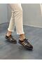 Brown Leather Women's Casual Sports Shoes - 3