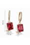 Luxury Design Square Baguette Stone Star Dangle Steel Earrings - 4