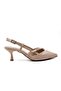 155-7350 Beige Women's Heeled Shoes