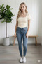 Women's Double Layered Ultra Flexible Lycra Square Neck Cream Color Blouse&T-Shirt - 2