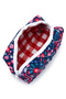 Zc263 Fabric Women's Makeup Bag Navy Blue Floral - 4