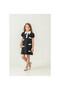 Girls' Bow Collar Detailed Woven Dress - 5