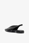 Giselle Black Leather Women's Heeled Ballerinas - 4
