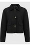 Black Color Women's Cotton Blend Jacket - 2