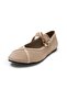 Roxy Beige Color Heart Buckle Women's Ballerinas - 9