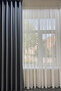 1-2 Pieces of Rare Silvery Bamboo Tulle Curtain, Off-White Skirted Tulle Curtain Without Leads, No Ironing Needed