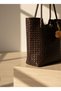 B37115 Shoulder Bag Large Size Knitted Patterned Daily Stylish Bag with Zipper Large Volume - 3