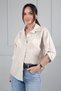 Women's Italian Star Flower Embossed Embroidery Detailed Cotton Shirt