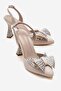Carnıyarık Heeled Sandals with Heel and Bowtie Stones Bej Zra