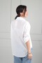 Women's Italian Star Flower Embossed Embroidery Detailed Cotton Shirt - 4