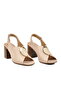 Beige Genuine Leather Women's Heeled Sandals 2108518Y Z - 3