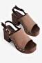 Women's Suede Platform Heeled Sandals Mara Mink