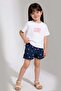 Heart Embroidered Shorts T-Shirt Set Pink