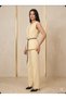 Round Neck Buttoned Belt Accessories Included Lined Vest Set Front Pleated Pocketed High Waist Trouser Suit - 8