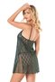 Emerald Green Transparent Lace Women's Nightgown with Chest Band and Slit Detail - 3