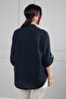 Women's Chrysanthemum Pattern Lace Detailed Italian Cotton Shirt - 4