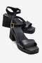 Women's Single-Strap Heeled Sandals Black