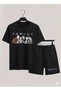 Wednesday Addams Printed 100% Cotton Crewneck Children's T-Shirt-Shorts Two-Piece Set