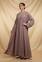 Elegant 2 Piece Abaya Set For Women's Nida Fabric Open Muslim Arabicabaya Hijab With Inner Dress - 3