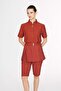 Vaha Collection Textured Fabric Brick Color 5 Piece Semi-Closed Swimsuit Set 6030 - 7