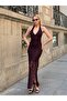 Halter Neck Lace Detailed Long Evening Dress - 6