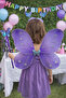 Purple Glitter Butterfly Wing Set, Crown and Wand Included, Costume Party Accessory Set - 3