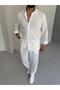Pera Linen Black Shirt - Black Pants 2-Piece Set