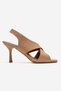 Genuine Leather Perla Women's Nude Cross Heeled Shoes - 2