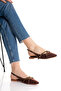Open Back Pointed Toe Staple Buckle Detail Stylish Ballet Flats Sandals - 5