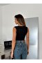 Drawstring Square Neck Blouse - Black - 5