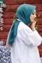 Gradient Pattern Emerald-Milk Coffee Soft Cotton Shawl - 3