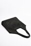 Women's Black Mesh Knitted Model Beach, Shopper Tote Bag, Shoulder Bag - 2