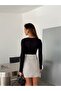 Long sleeve v-neck lace blouse - black - 2