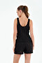 P25112 V-Neck Blouse with Side Details-Black - 3
