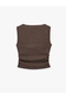 Drawstring Boat Neck Slim Fit Wrinkled Sleeveless Blouse - 4