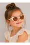 Cream Girls' Sunglasses Uv400 Cat Eye Model Matte Stylish Lightweight Durable Children's Glasses Gift - 3
