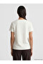 White Crew Neck Stoned Soft Touch Women's T-Shirt - 4
