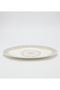 New Bone China 31x2cm White/Silver Platter