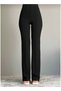 Black Striped Women's 90's Super High-Waisted Wide-Leg Palazzo Fabric Trousers
