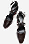 Women's High Heel Shoes Brown Crinkled - 5