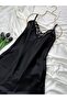 Plus Size Lace Detailed Satin Adjustable Strap Dress Nightgown - 6